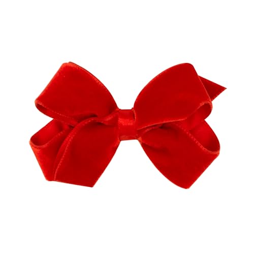 Classic Velvet Hair Bow on No-Slip Hair Clip, Satin Lining, Mini, Cardinal I79697