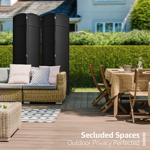 4 Panel 6 ft. Tall Mesh Hand-Woven Room Divider W8835