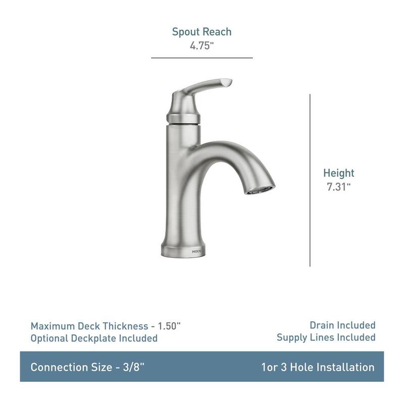 4 in. Centerset Single Handle Bathroom Faucet Brushed Nickel Y84367