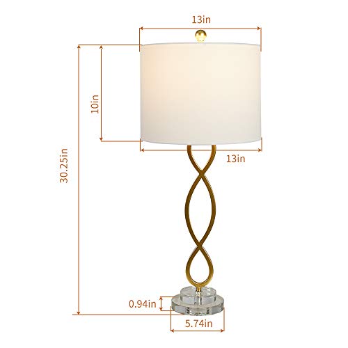 30" Brass Gold Table Lamps Set of 2 E42936