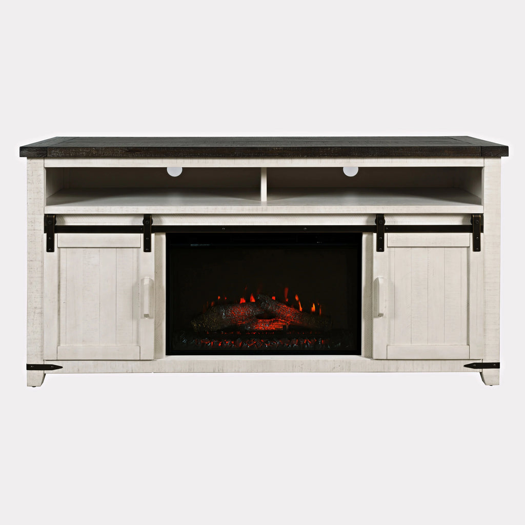 Solid Pine 64" TV Stand Console with Electric Fireplace R82381