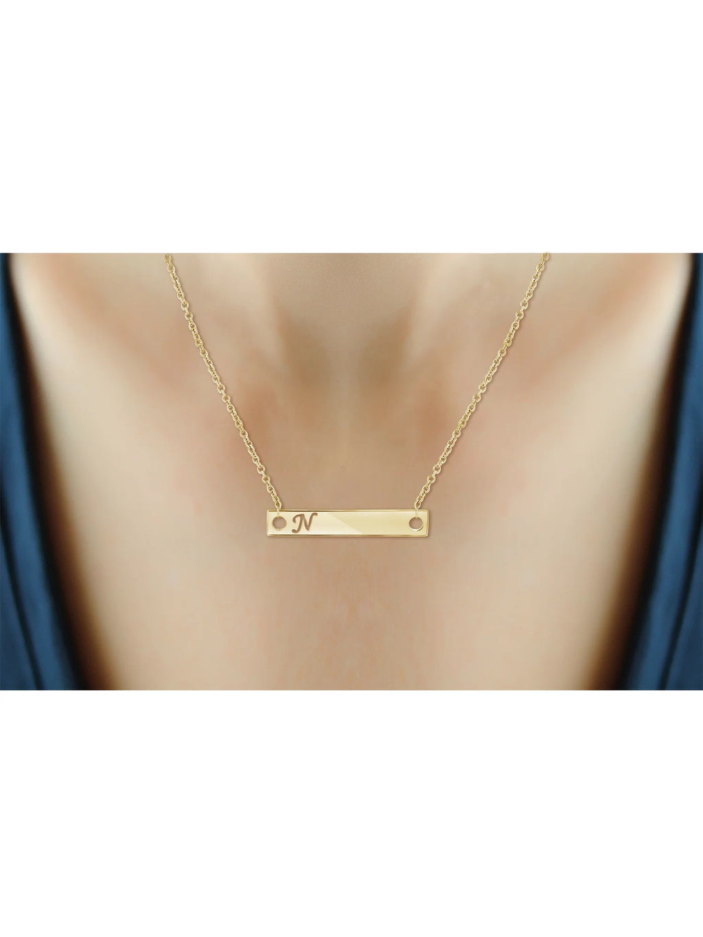 14K Gold Over Silver Bar Necklace S656