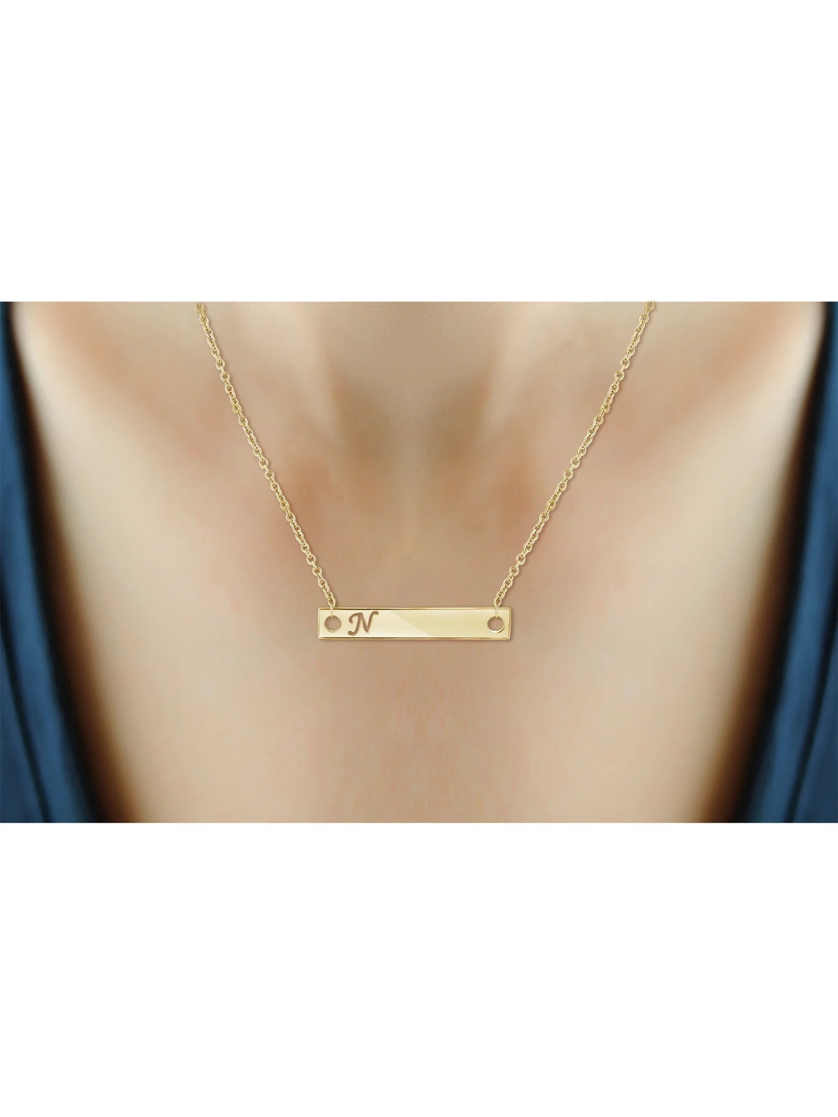 14K Gold Over Silver Bar Necklace S656