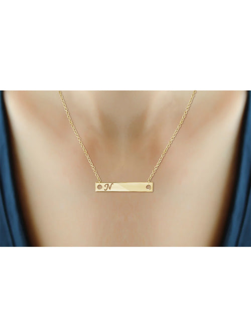 14K Gold Over Silver Bar Necklace S656
