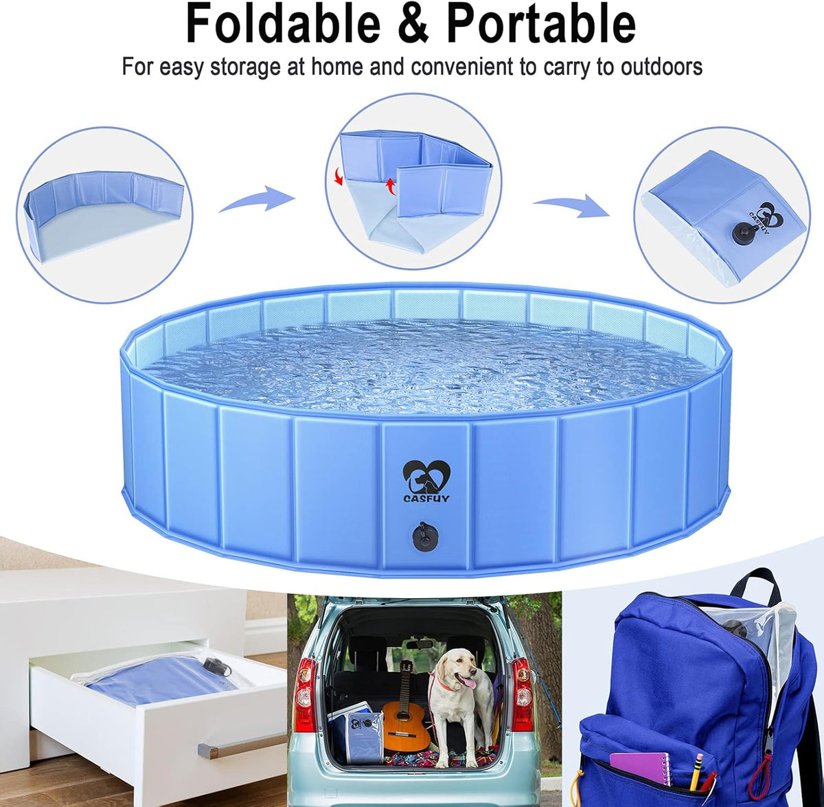Foldable Dog Swimming Pool 48''x12'' Pack of 2 M613