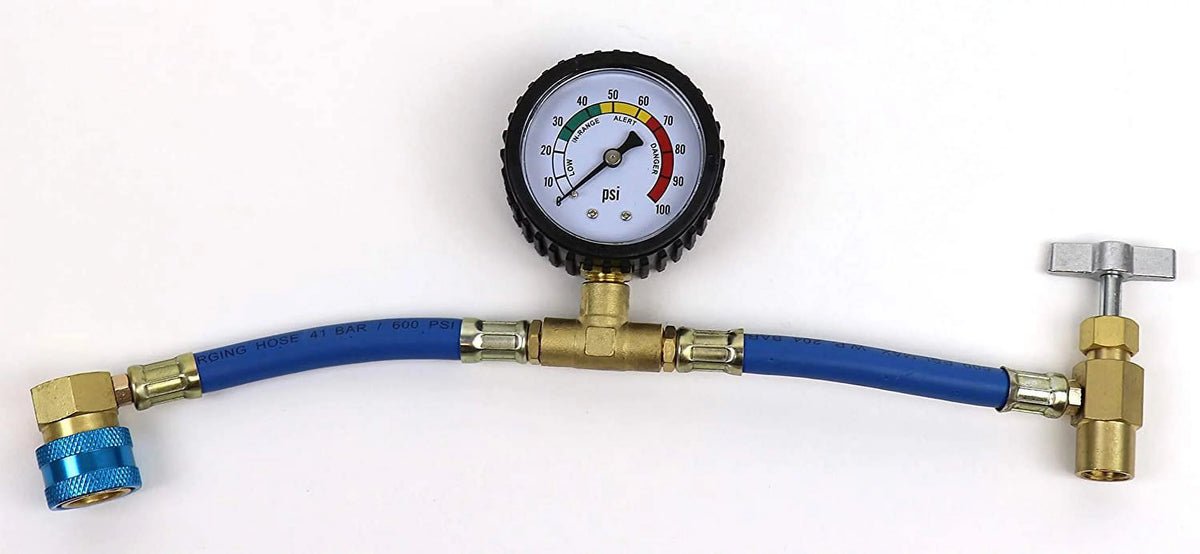 8oz HFO-R1234yf Refrigerant 2 Cans & Brass Can Tap with Gauge H46853