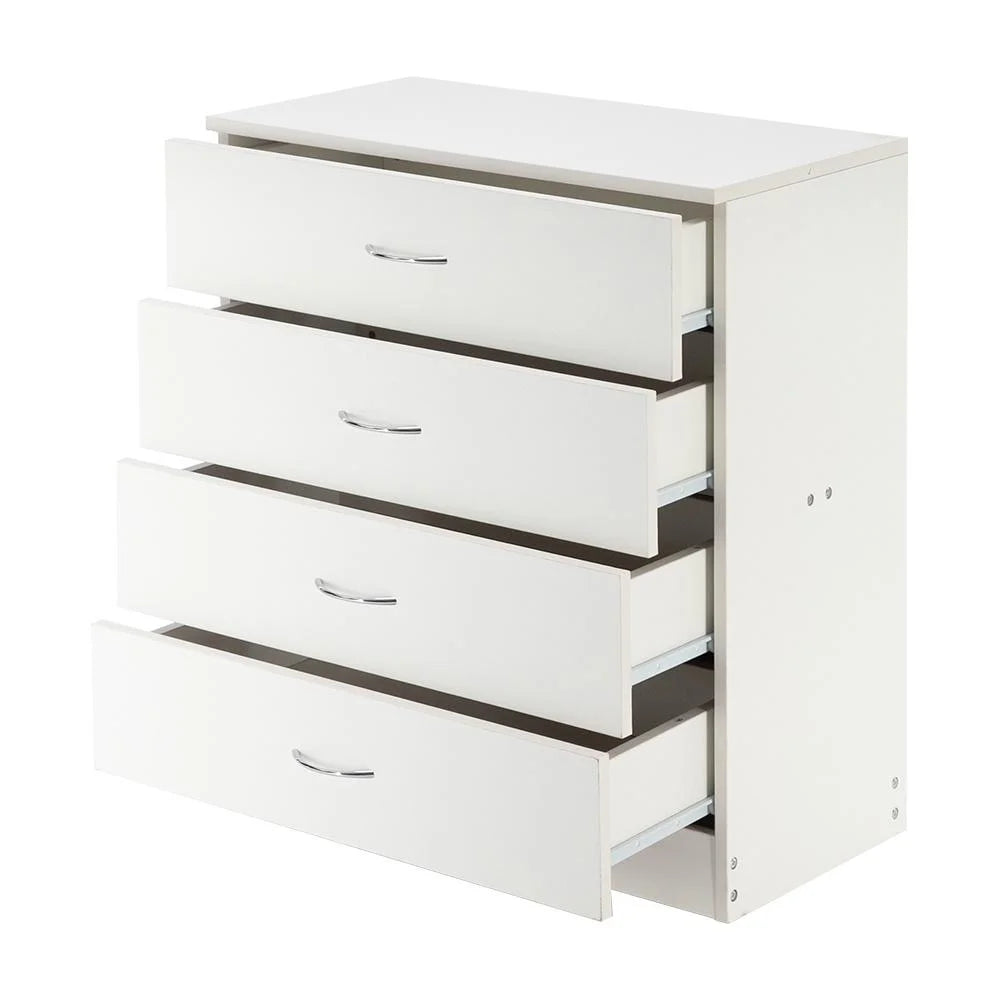 White 4 Drawer Wood Nightstand Dresser T980