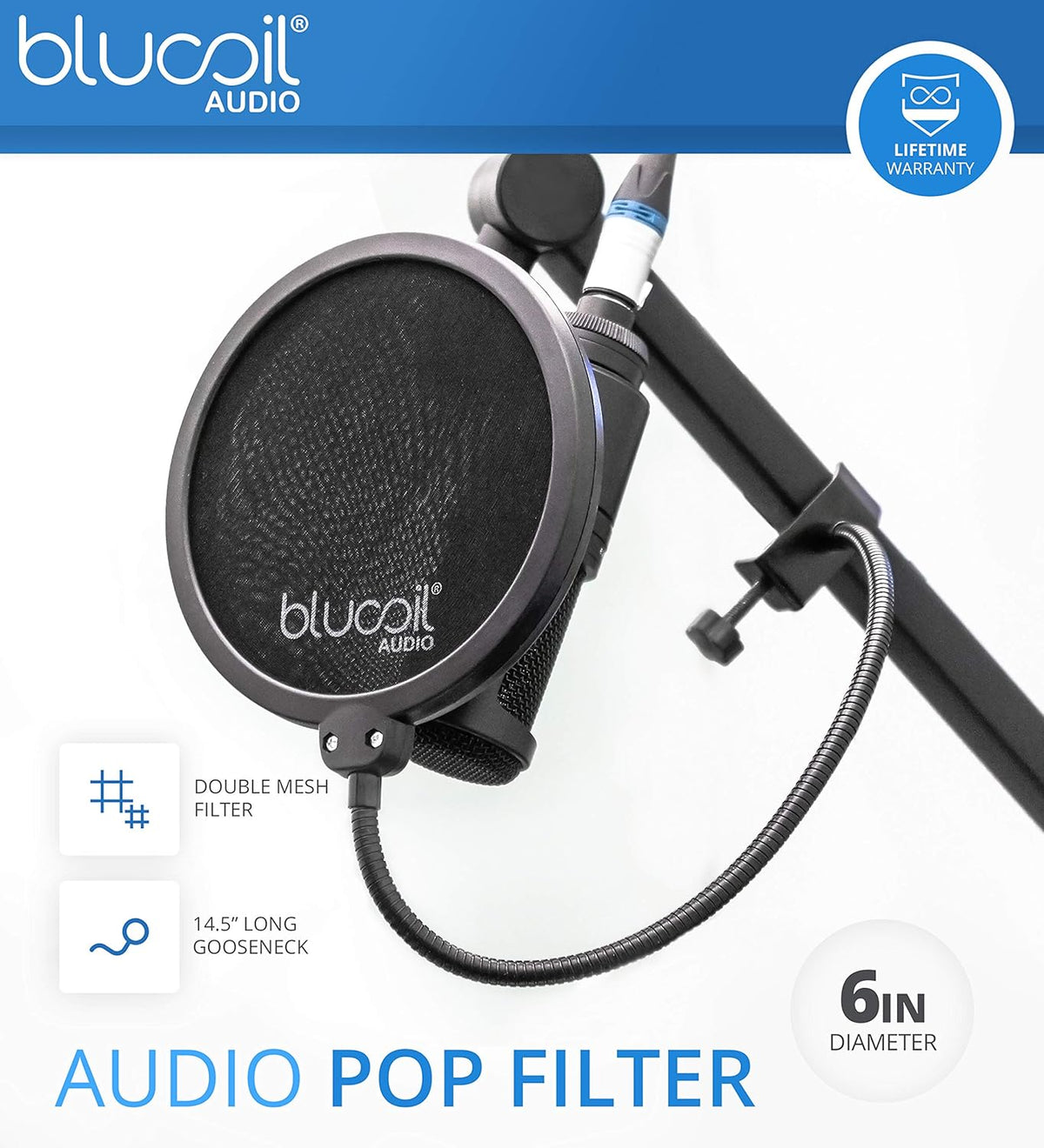 Cardioid Condenser Microphone Bundle with XLR Cable, Pop Filter, Mic Stand, and Acoustic Wedges K583737