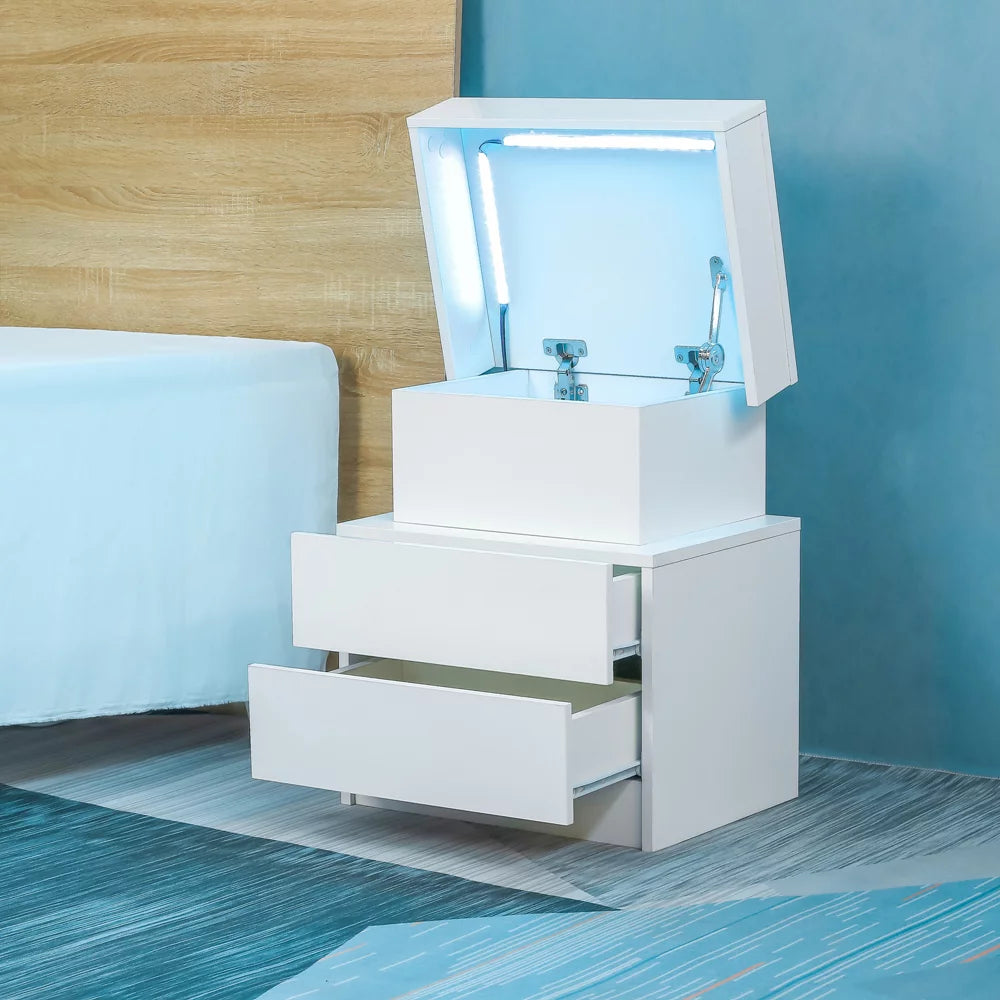 LED Nightstand with 2 Drawers I6560