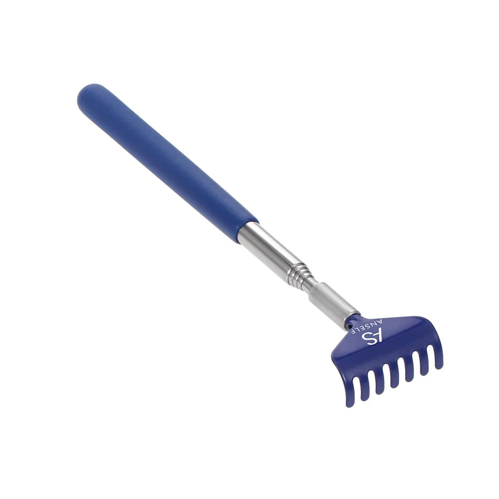 Telescopic Back Scratcher Massager Metal Extendable 5 Section Blue H969