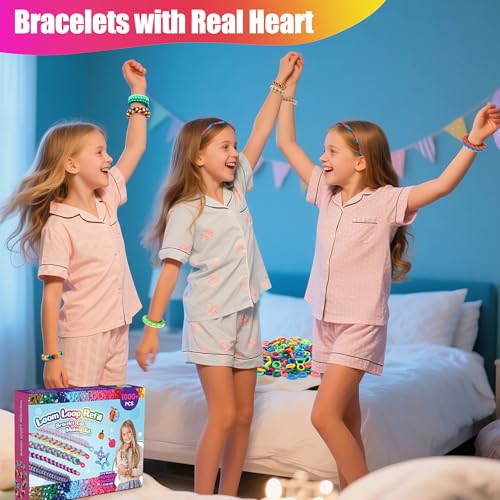 Bracelet Making Kit with 1000+ Elastic Cloth Rubber Bands R613