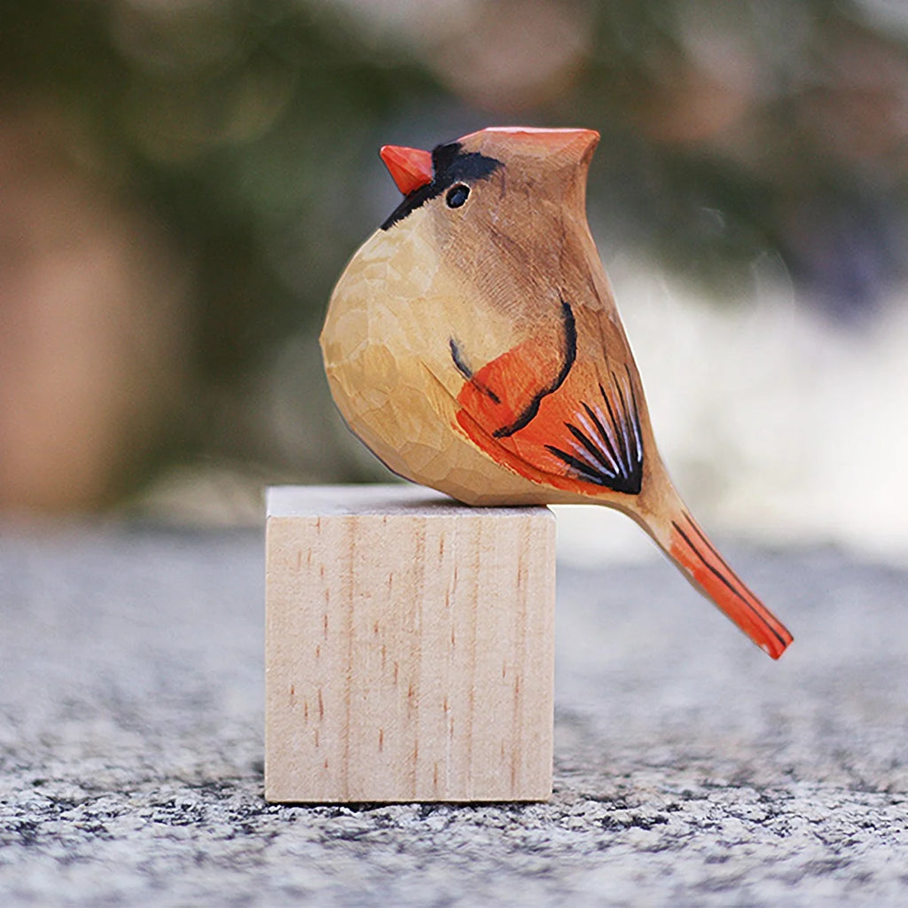 Red Wood Bird Figurine A71021