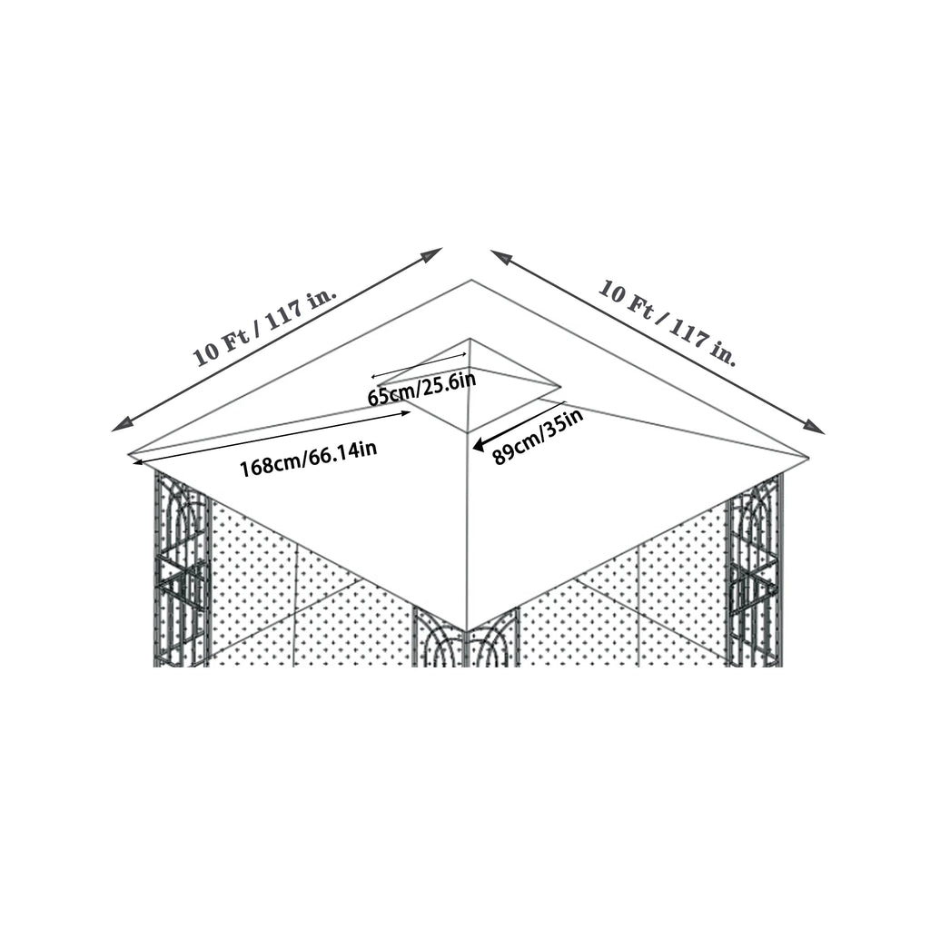 Gray Patio Gazebo Replacement Canopy Top X847