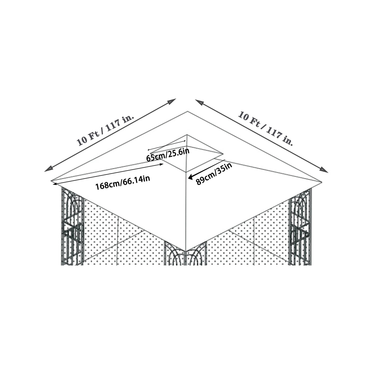 Gray Patio Gazebo Replacement Canopy Top X847