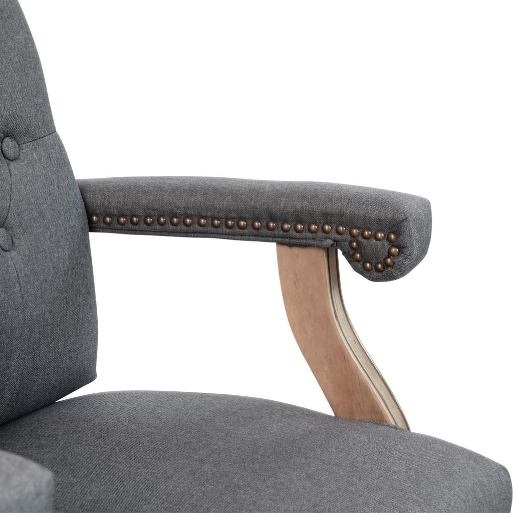 Gray Fabric Tufted Swivel Office Chair R702