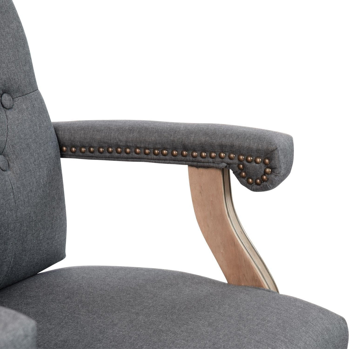 Gray Fabric Tufted Swivel Office Chair R702