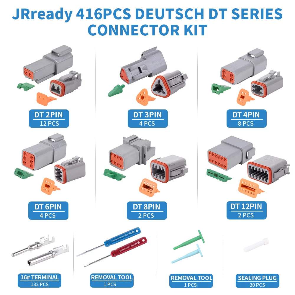 416PCS Deutsch Connector Kit with Terminals Removal Tool G898