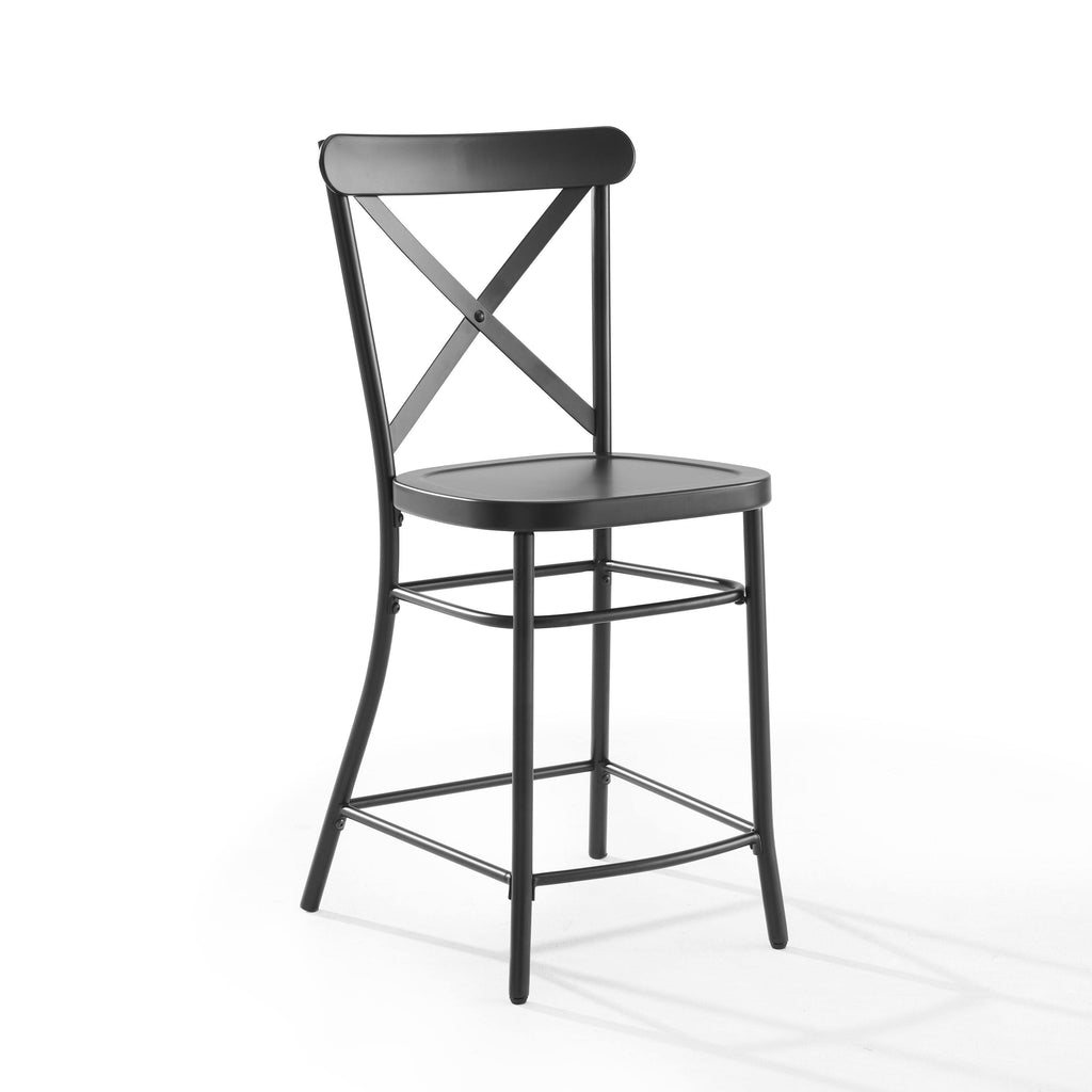 Matte Black Metal 2-pc. Counter Stool Set O527