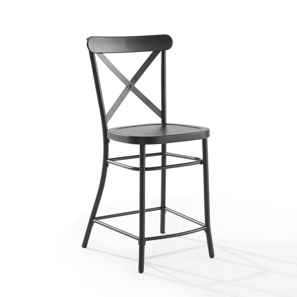 Matte Black Metal 2-pc. Counter Stool Set O527
