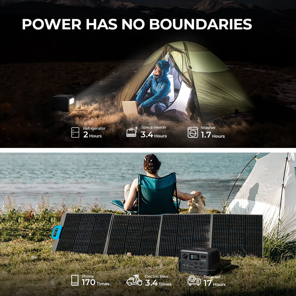 700W 537Wh LiFePO4 Portable Solar Generator O5864