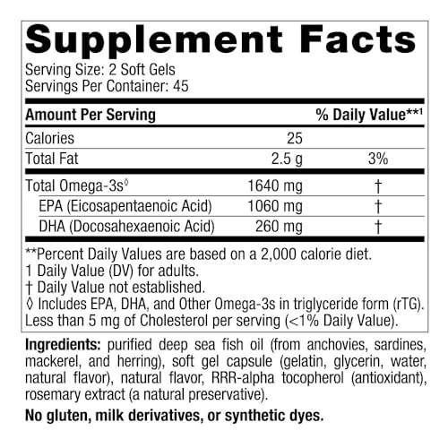 90 Soft Gels Omega-3 EPA W8584