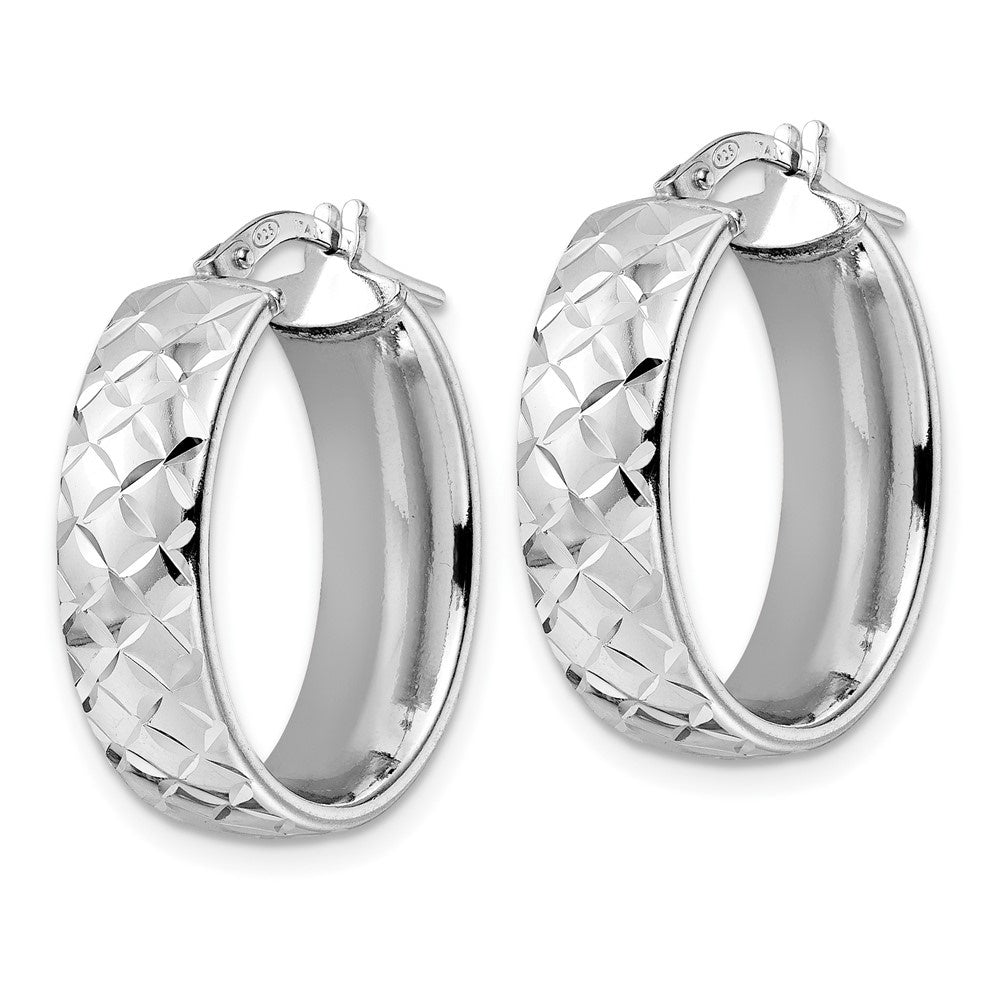 925 Sterling Silver Oval Hoop Earrings G44938
