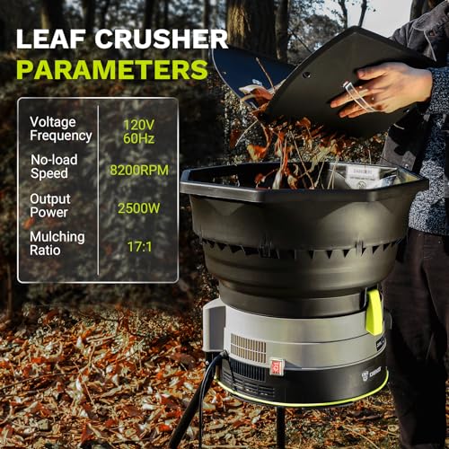 13-Amp Electric Leaf Mulcher Shredder with 20 Cutting Lines E558