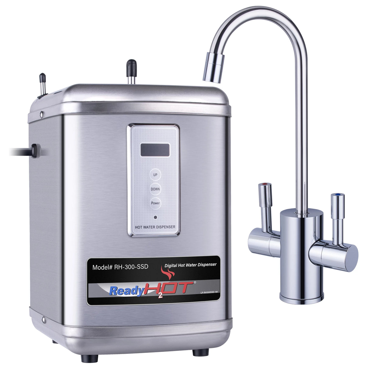 Digital Hot Water Dispenser 1300W with Brushed Nickel 2 Handle Faucet D843504
