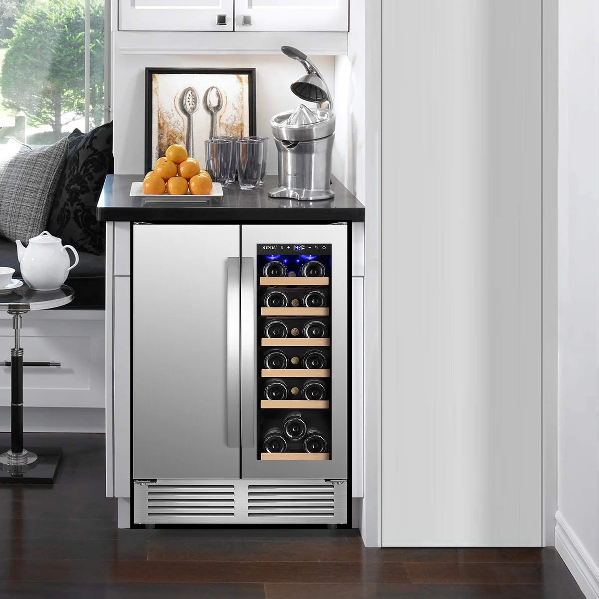 18 Bottle 57 Can Wine and Beverage Refrigerator D698