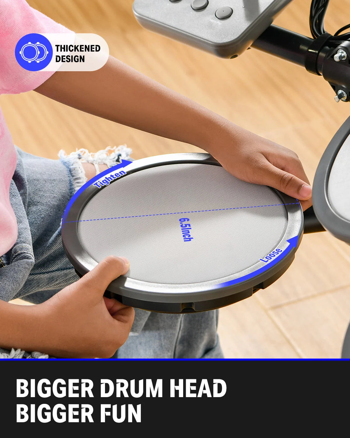 Electric Drum Set with Mesh Pad A65383