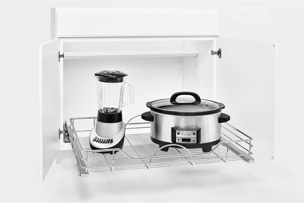 33 x 22 Inch Single Chrome Wire Pull Out Shelf Organizer W7899