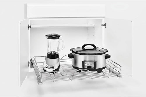 33 x 22 Inch Single Chrome Wire Pull Out Shelf Organizer W7899