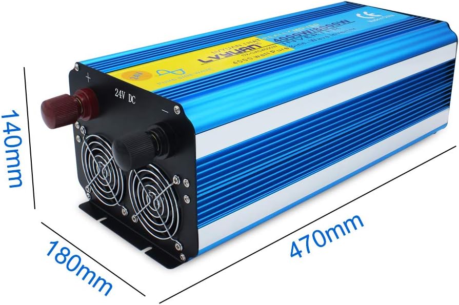 4000W Pure Sine Wave Power Inverter DC 24V to AC 110V/120V with Remote Control USB LED Display Y2748
