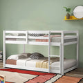 Twin Size Wooden Bunk Bed with Ladder White S77610