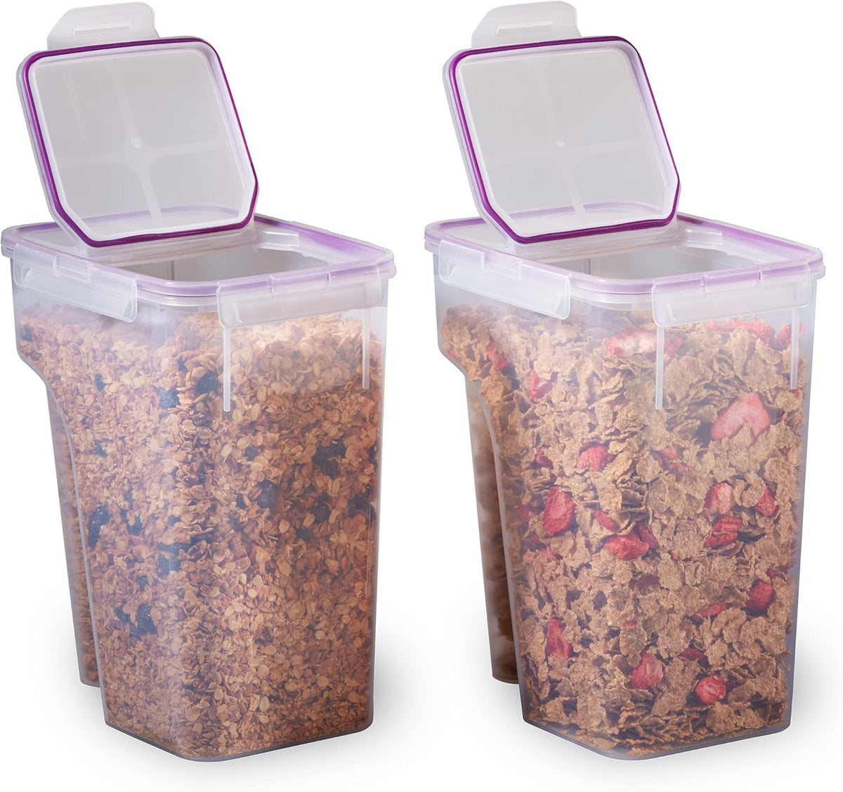 2-Pack (22.8 Cup) Cereal Dispenser Storage Containers with Flip-Top Lid, BPA Free Plastic T68624
