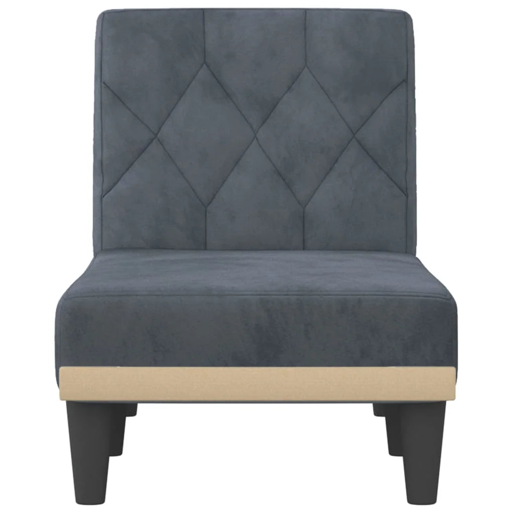 Dark Gray Velvet Chaise Longue F7185