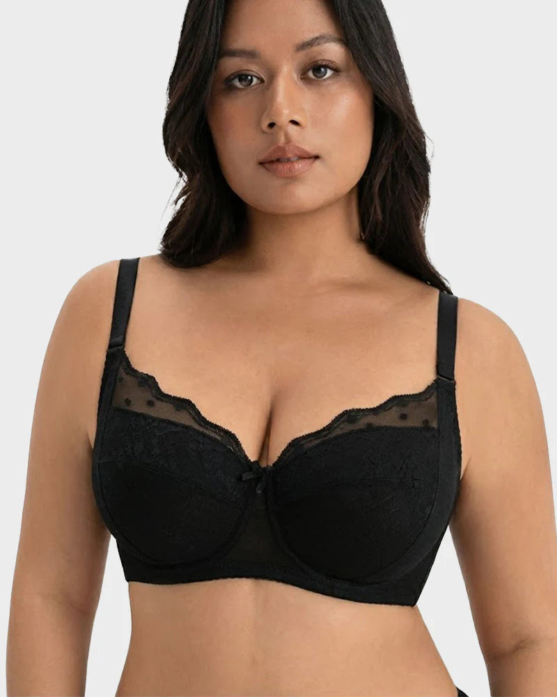 Polka Dot Lace Minimizer Bra N417