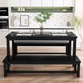 Black 4 Person Space Saving Kitchen Table Set with Rack Z2953