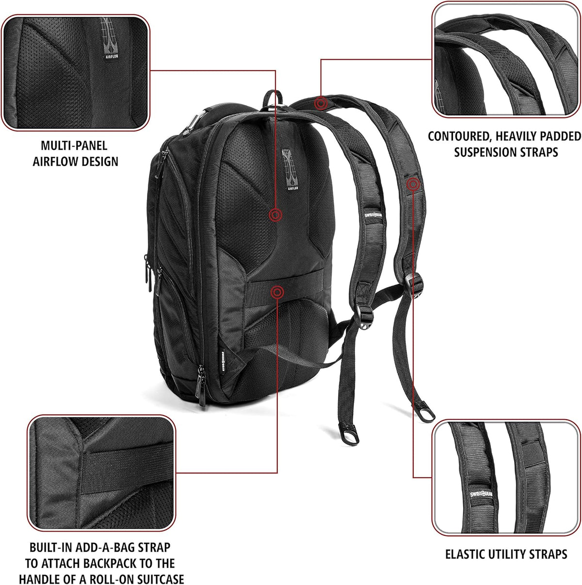 Black 17-Inch Laptop Backpack E661824