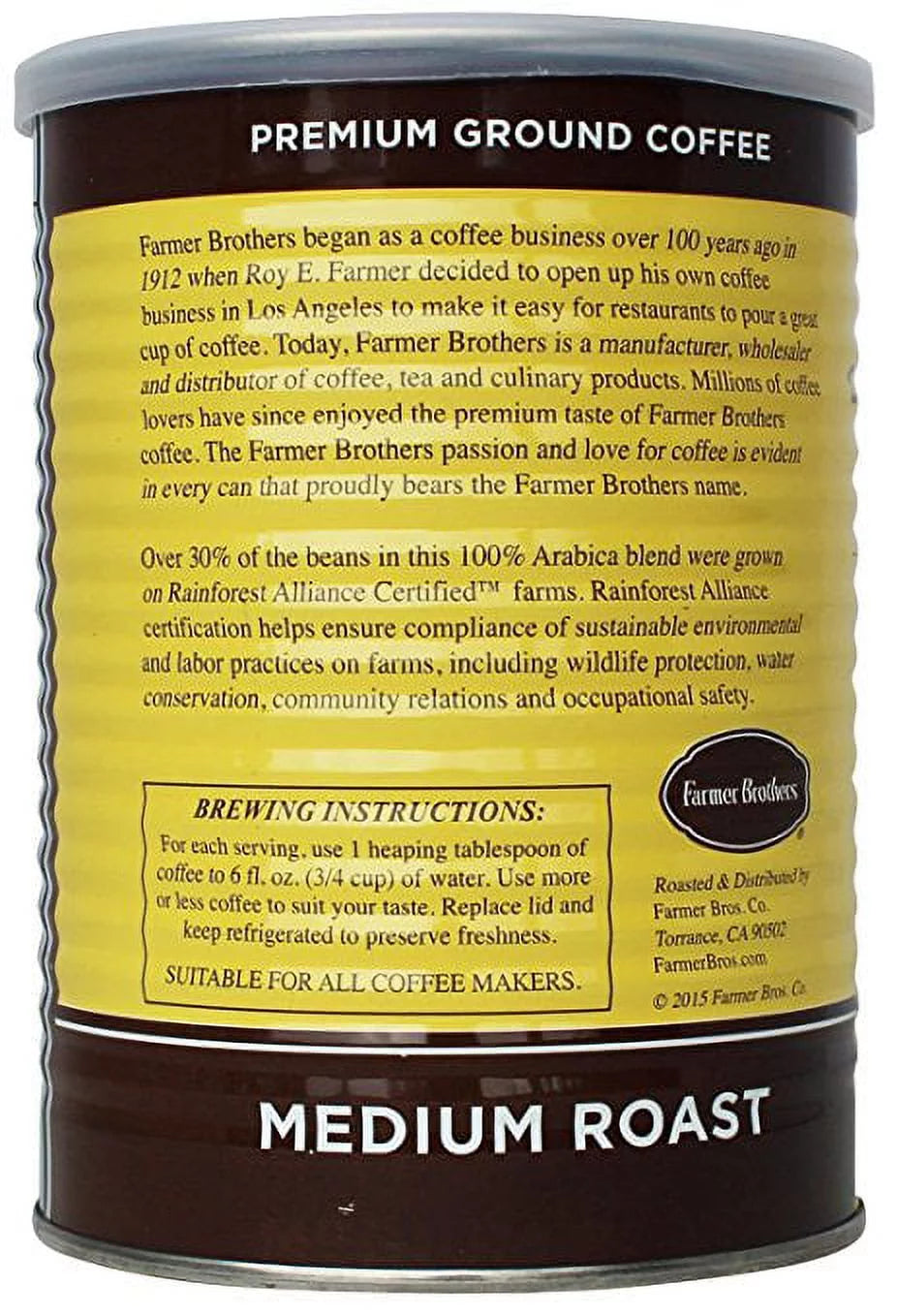 Medium Roast 100% Arabica Ground Coffee, 14 Oz (Pack of 2) L693