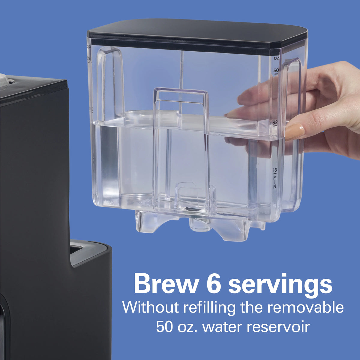 Black Single-Serve Coffee Maker with 50 oz. Water Reservoir D2222