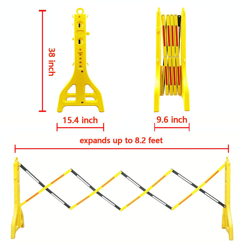Expandable Mobile Barricade with 13 feet Yellow Plastic Barrier Chain K5786