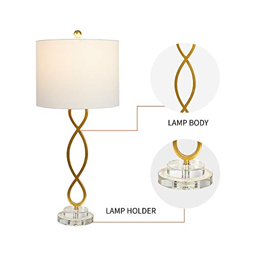 30" Brass Gold Table Lamps Set of 2 E42936