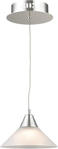 Chrome LED Pendant with White Glass J3061