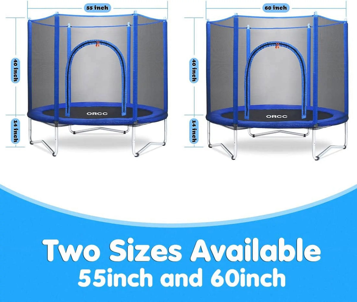55/60 Mini Trampoline with Safety Net Pad Z6416