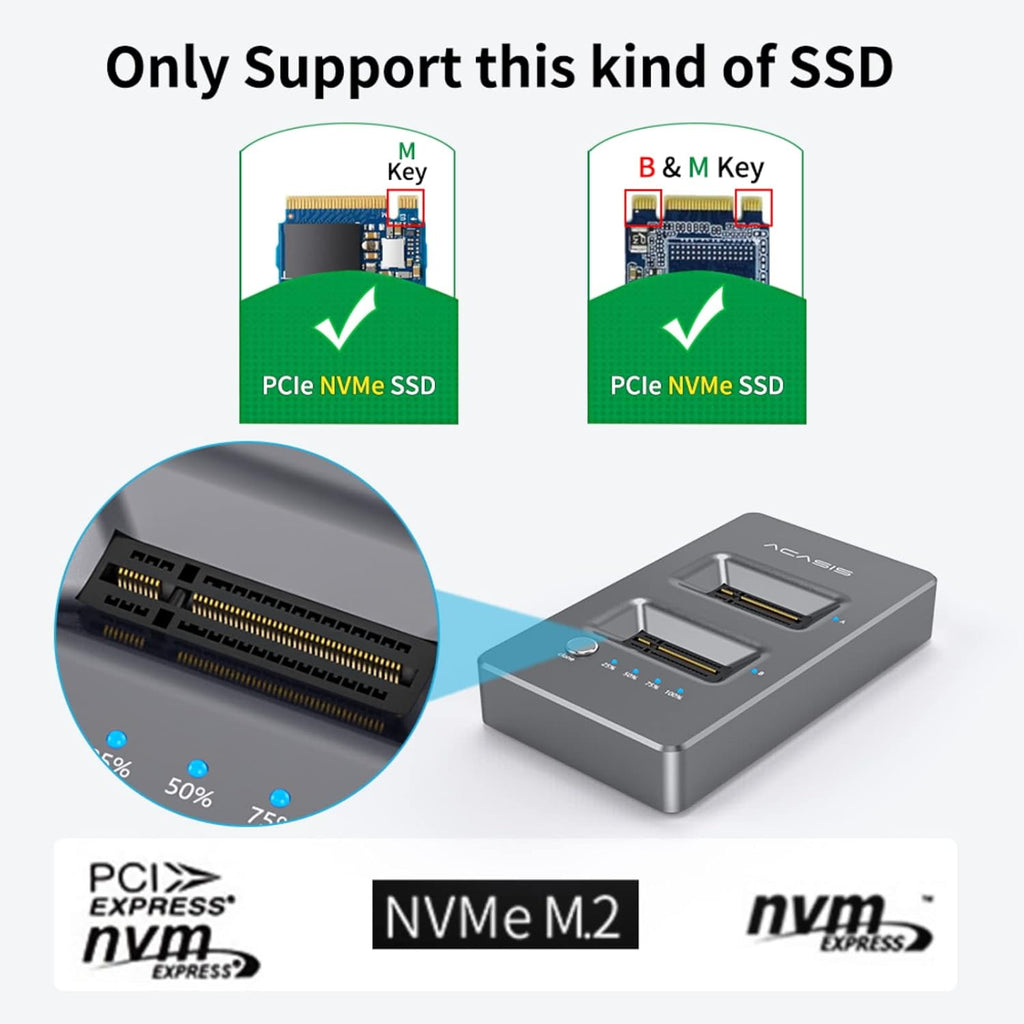 M.2 NVME SSD Enclosure with Offline Clone P890