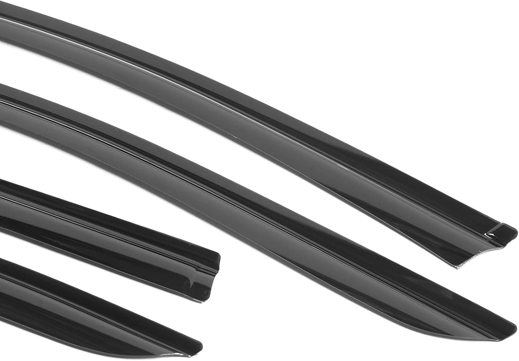 Slim Style Dark Smoke Tint Acrylic Rain Guard Wind Vent Air Deflector, Pack of 2 U34410
