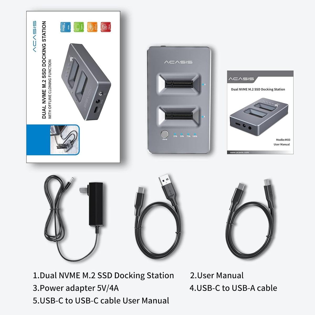 M.2 NVME SSD Enclosure with Offline Clone P890