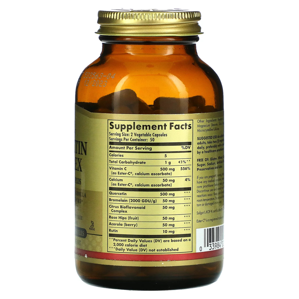 Quercetin Complex with Ester-C Plus 100 Vegetable Capsules E185708