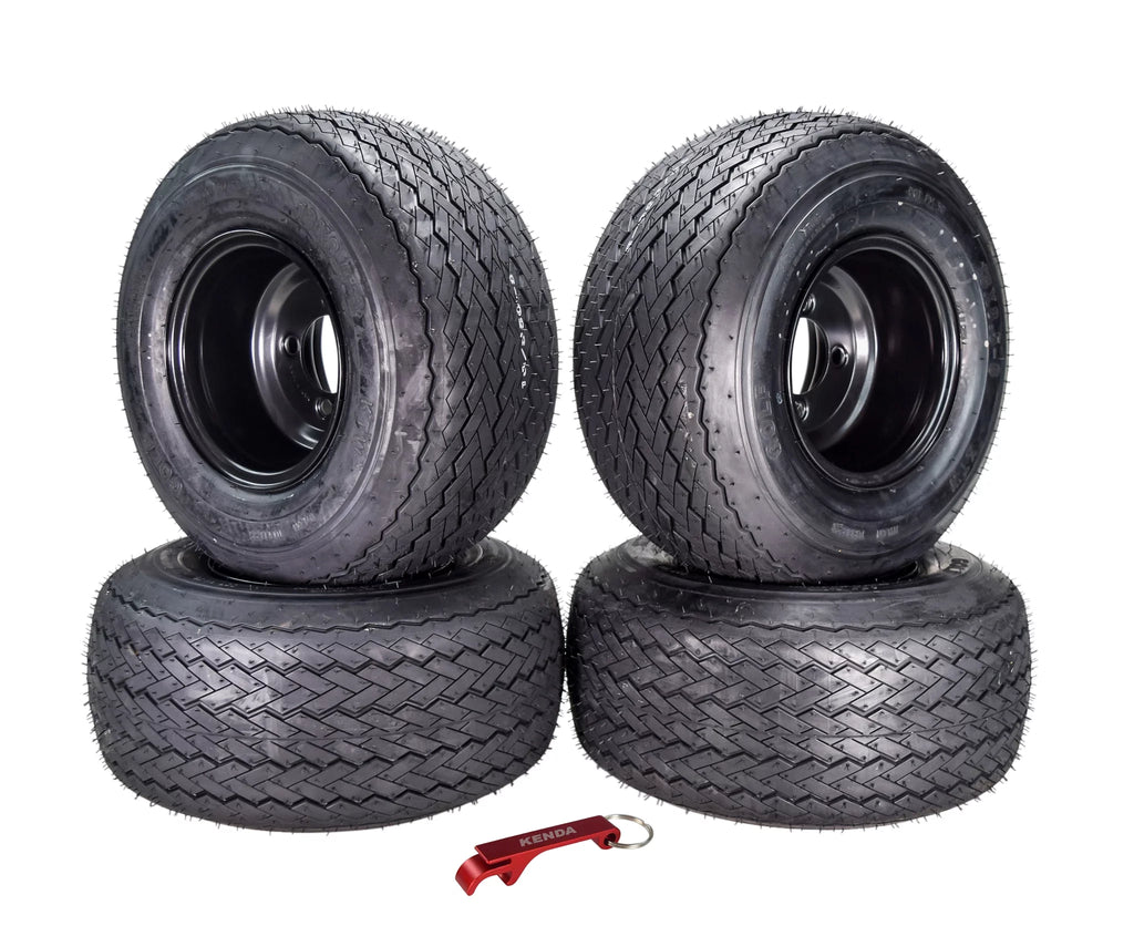 18x8.5-8 Golf Cart Tires & Black Wheels Set of 4 U87339